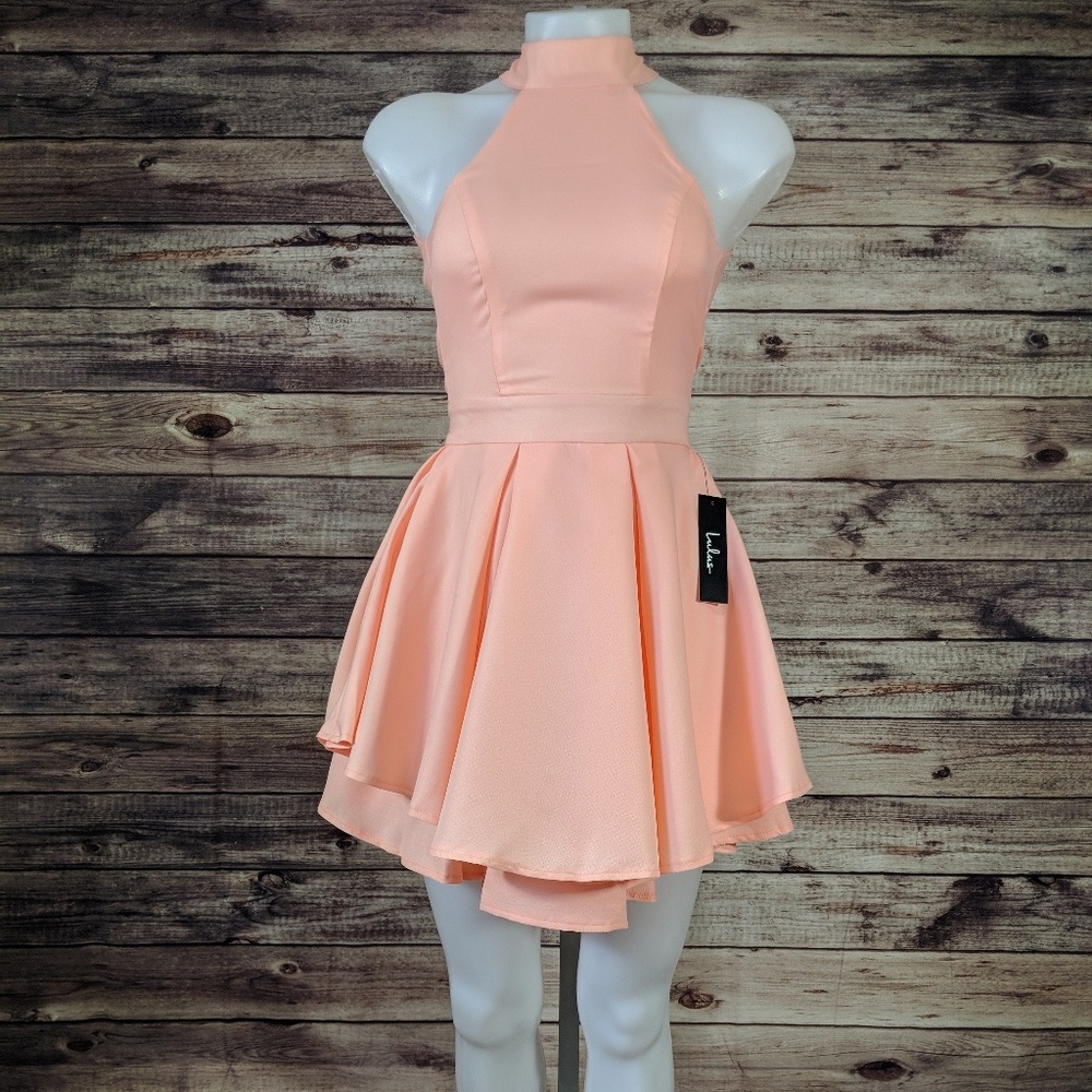Lulus Dress Rehearsal Peach Skater Dress Size XS